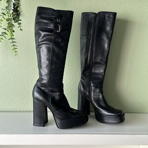 ✨Bakers | Leather Boots | At-Knee | Chunky Heel | 70s, 80s, 90s, Y2K | Vintage